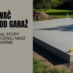 Gotowa płyta fundamentowa pod garaż, z poziomicą na krawędzi. Poradnik "Jak przygotować podłoże pod garaż" od Robexstal.