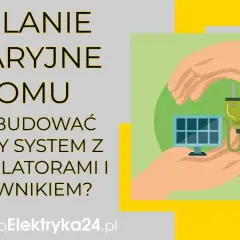 Zasilanie awaryjne domu: jak zbudować prosty system z akumulatorami i falownikiem? Dwie dłonie trzymają panel słoneczny i wtyczkę.