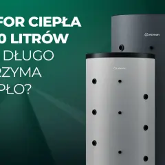 Bufor ciepła 1000l na ile wystarczy? Dwa cylindryczne bojlery Kamen, jeden jasnoszary, drugi ciemnoszary, stoją obok siebie.