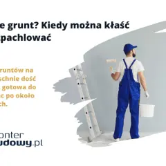 Budowlaniec z wałkiem i wiadrem czeka, aż grunt wyschnie. Większość gruntów wodnych schnie 4-6 godzin.