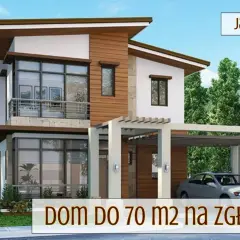 Nowoczesny budynek rekreacji indywidualnej 70m2 z garażem, otoczony zielenią. Idealny na spokojny wypoczynek.