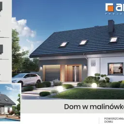Nowoczesny dom w malinówkach 23 (G) z garażem, tarasem i basenem. Projekt Archon.