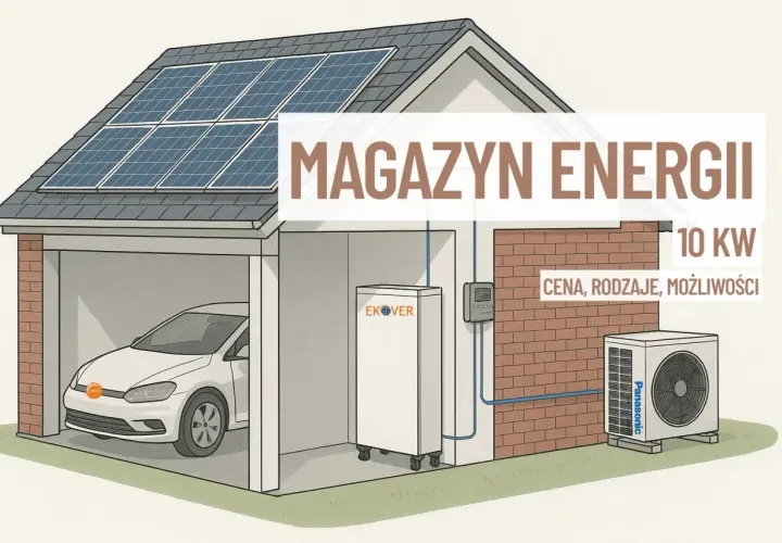 Magazyn energii 10 kW na ile wystarczy? Dom z panelami słonecznymi, samochodem elektrycznym i magazynem energii.
