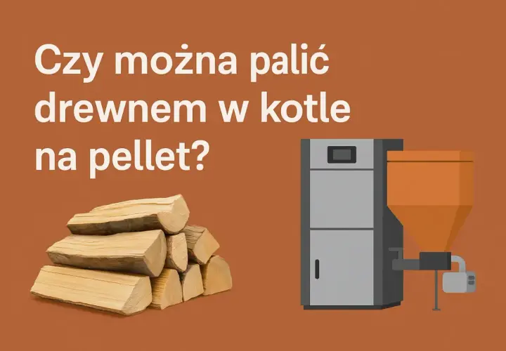 Stos drewna i kocioł na pellet. Czy można palić drewnem w piecu na pellet?