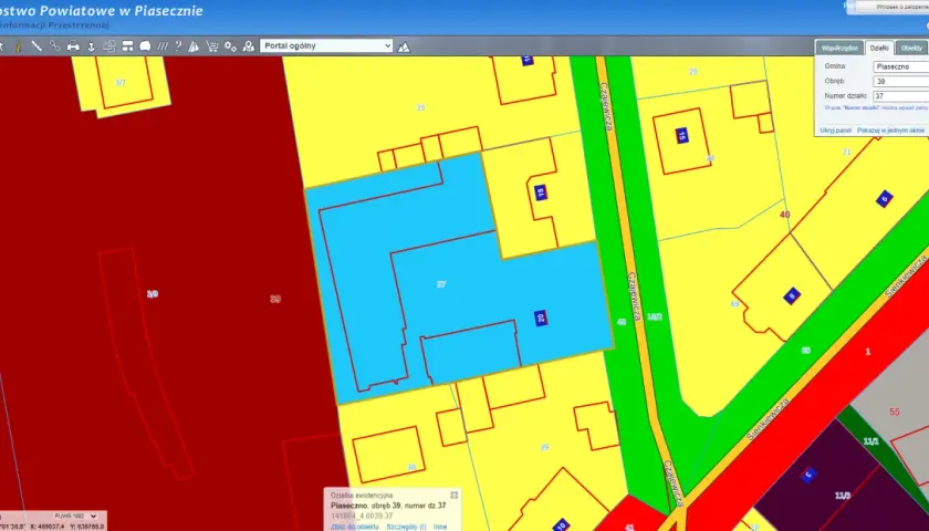 System e-mapa pozwala sprawdzić, kto jest właścicielem działki, wpisując jej numer.