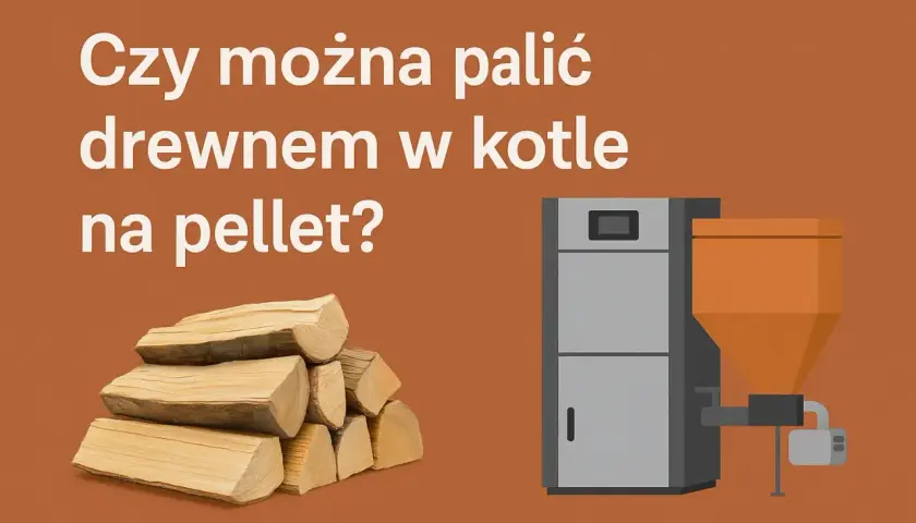 Stos drewna i kocioł na pellet. Czy można palić drewnem w piecu na pellet?