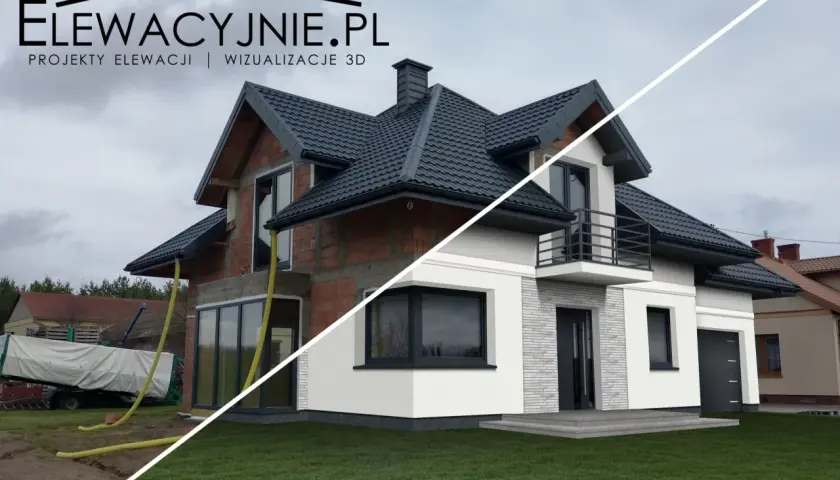 Przykładowe elewacje domów jednorodzinnych: od stanu surowego do wizualizacji 3D. Zobacz, jak Twój dom może wyglądać po metamorfozie!