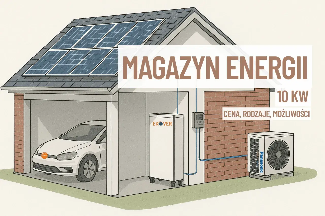 Magazyn energii 10 kW na ile wystarczy? Dom z panelami słonecznymi, samochodem elektrycznym i magazynem energii.