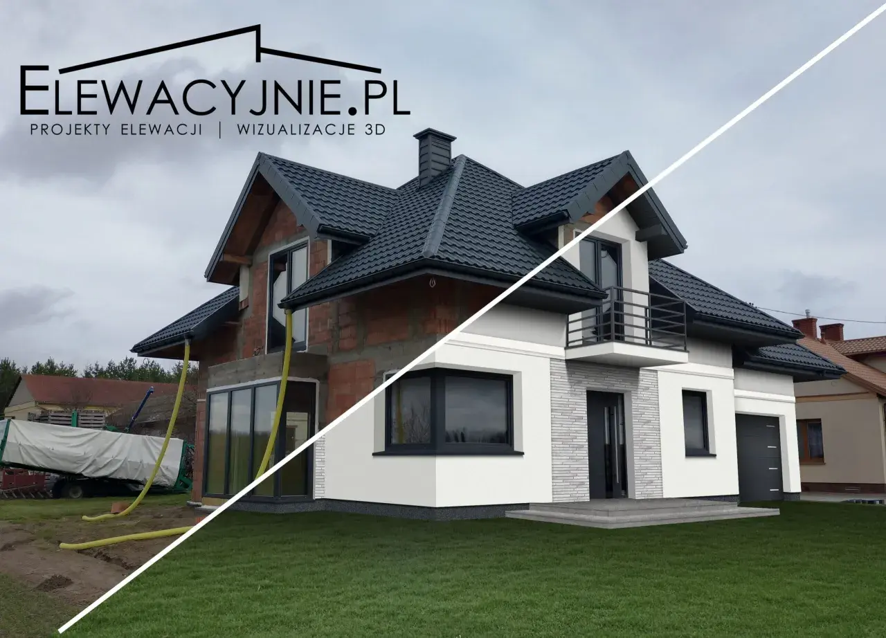 Przykładowe elewacje domów jednorodzinnych: od stanu surowego do wizualizacji 3D. Zobacz, jak Twój dom może wyglądać po metamorfozie!